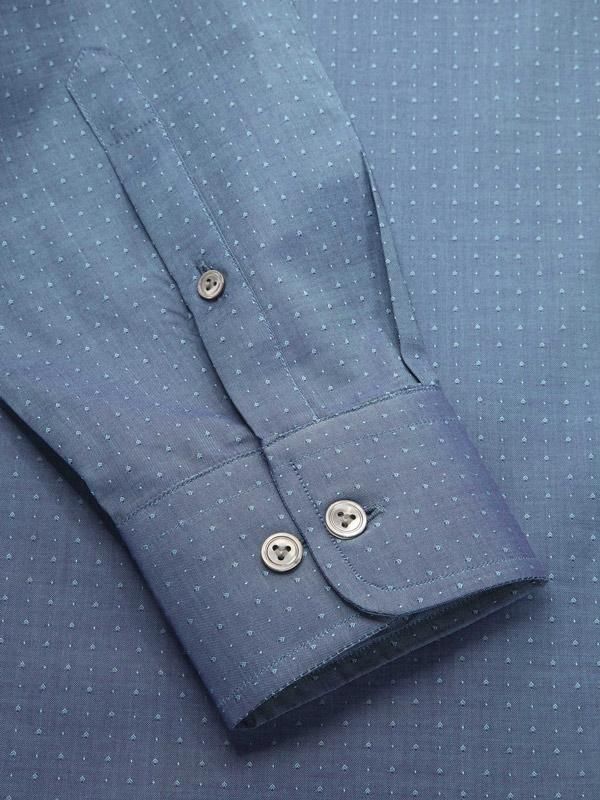 Bramante Green Solid Full sleeve single cuff Classic Fit Semi Formal Cotton Shirt