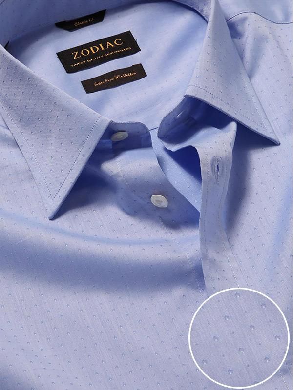 Bramante Sky Solid Full sleeve single cuff Classic Fit Semi Formal Cotton Shirt