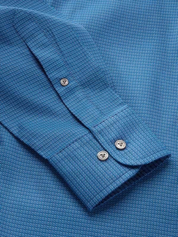 Bruciato Navy Solid Full sleeve single cuff Classic Fit Semi Formal Dark Cotton Shirt
