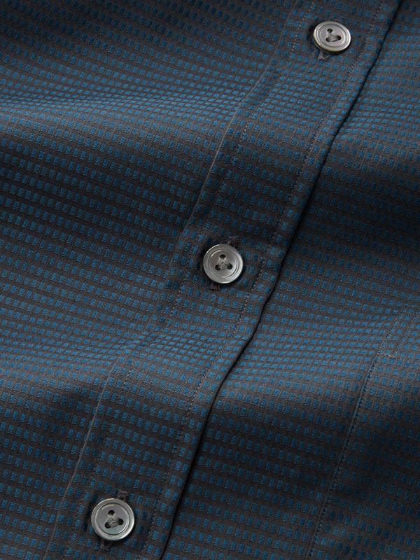 Bruciato Black Solid Full sleeve single cuff Classic Fit Semi Formal Dark Cotton Shirt