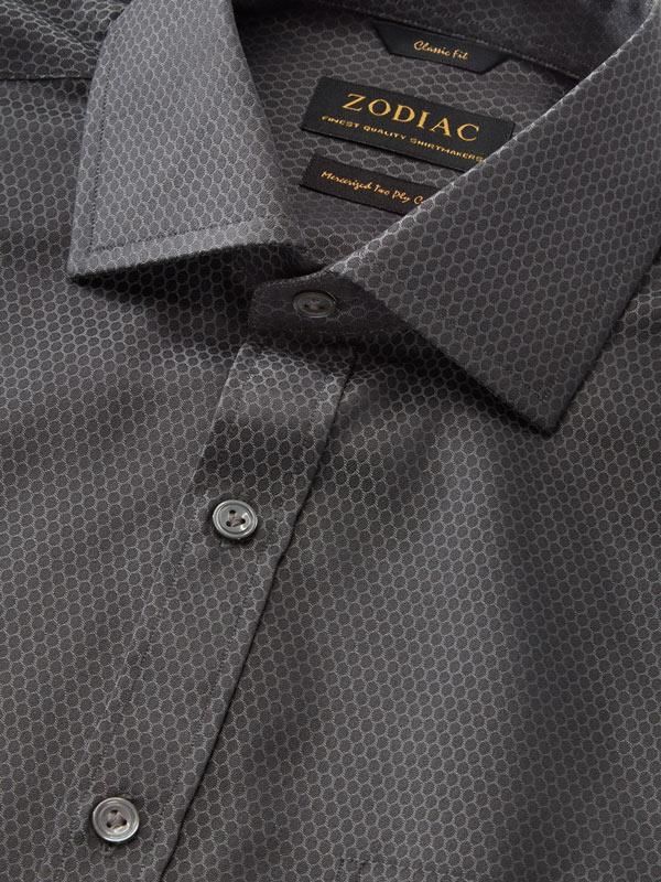Bruciato Black Solid single cuff Classic Fit Semi Formal Dark Cotton Shirt