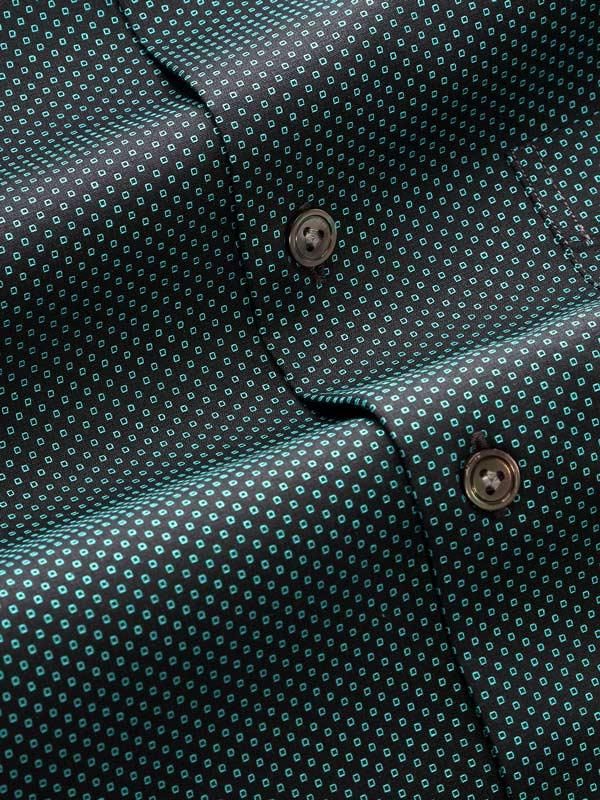 Bruciato Green Solid Full sleeve single cuff Tailored Fit Semi Formal Dark Cotton Shirt