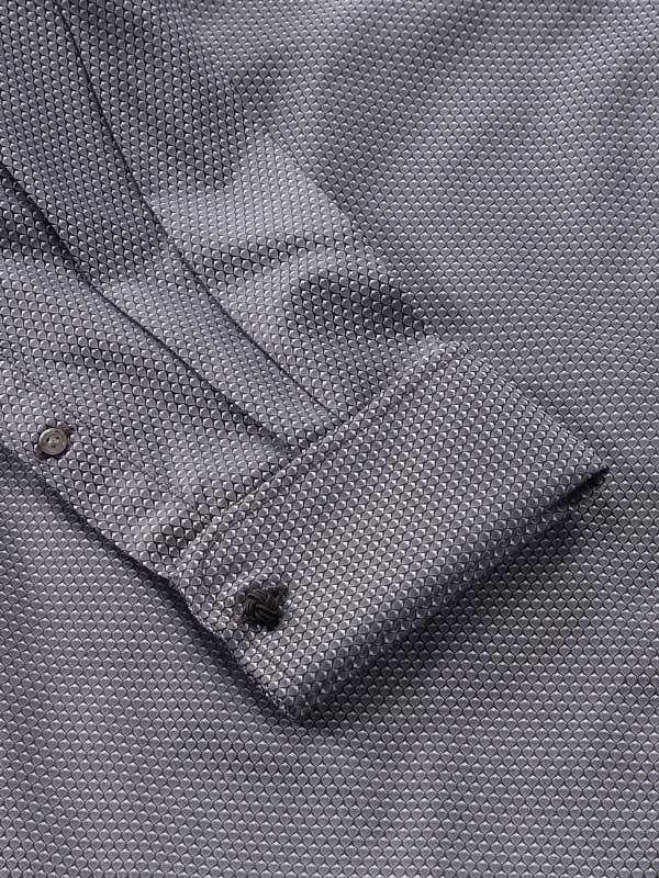 Bruciato Black Solid Full sleeve double cuff Classic Fit Semi Formal Dark Cotton Shirt