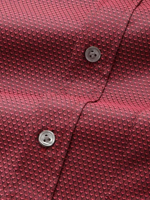 Bruciato Maroon Solid Full sleeve double cuff Classic Fit Semi Formal Dark Cotton Shirt