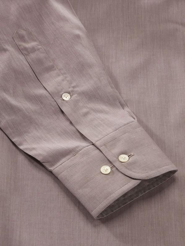 Buy Carletti Light Grey Cotton Single Cuff Classic Fit Formal Solid ...