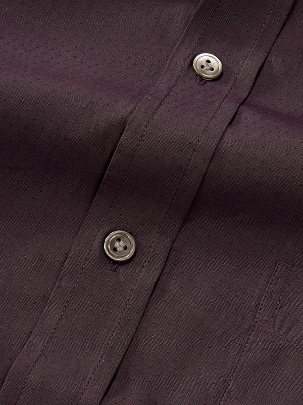 Carletti Purple Solid Full Sleeve Single Cuff Classic Fit Semi Formal Dark Cotton Shirt