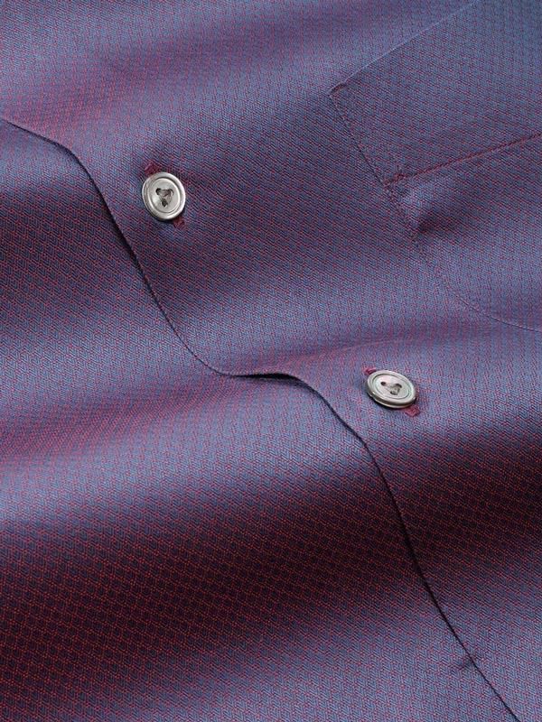 Carletti Maroon Solid Full sleeve single cuff Tailored Fit Semi Formal Dark Cotton Shirt