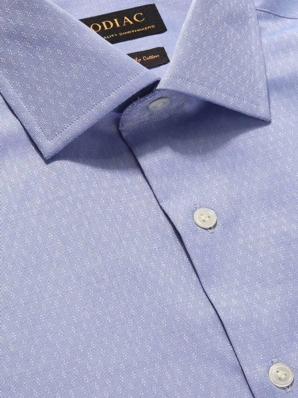 Buy Carulli Blue Cotton Tailored Fit Formal Solid Shirt | Zodiac