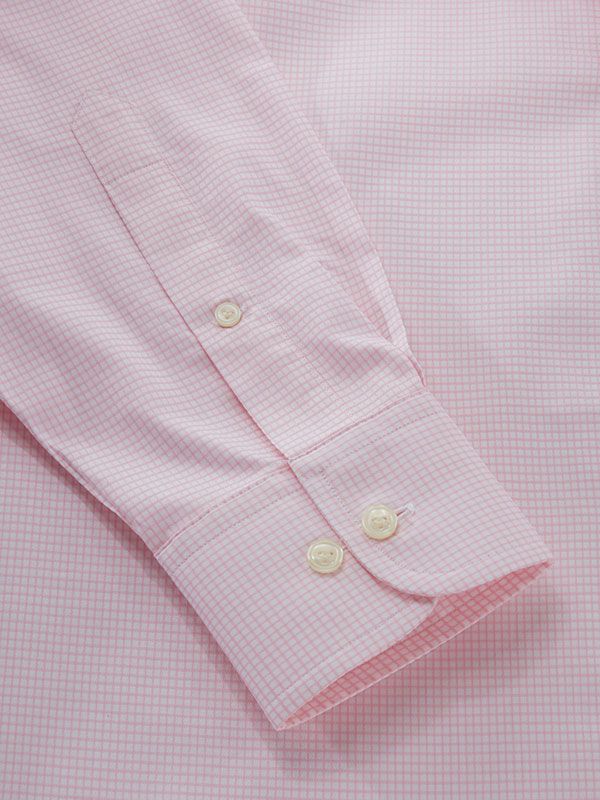 Buy Cascia Pink Check Full Sleeve Single Cuff Classic Fit Classic ...