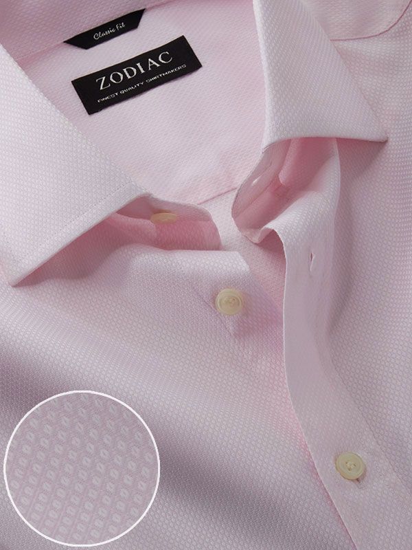 Cascia Pink Solid Full Sleeve Single Cuff Classic Fit Classic Formal Cotton Shirt