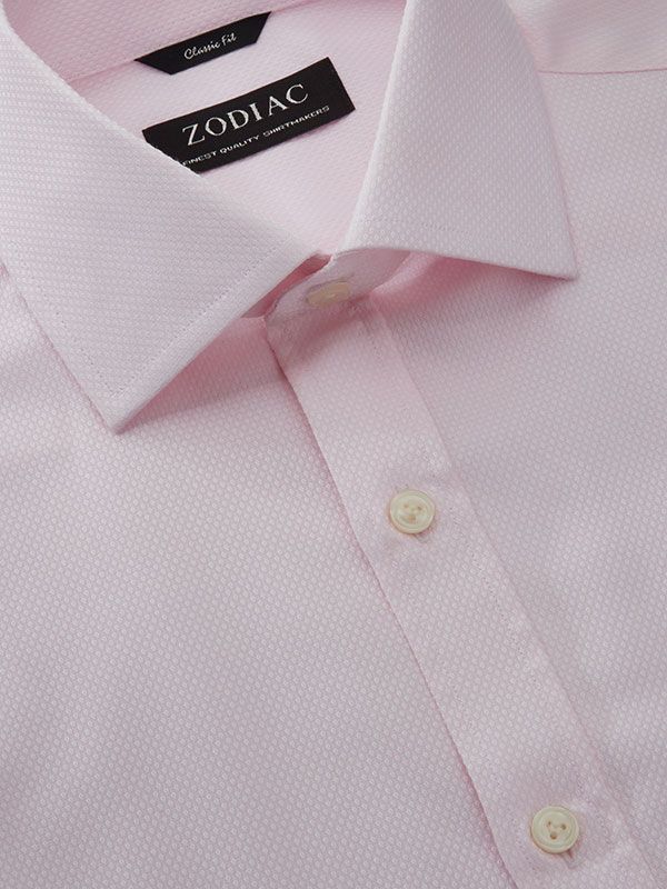 Cascia Pink Solid Full Sleeve Single Cuff Classic Fit Classic Formal Cotton Shirt