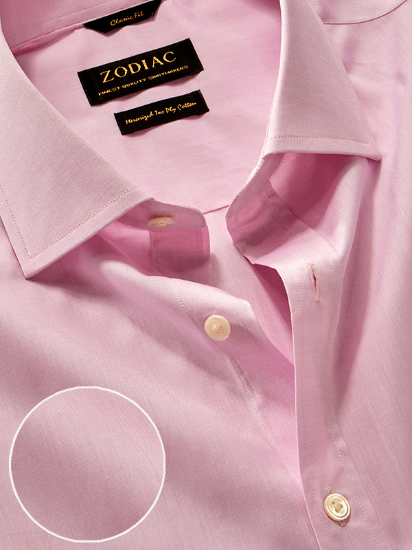 Chambrey Pink Solid Half Sleeve Classic Fit Classic Formal Cotton Shirt