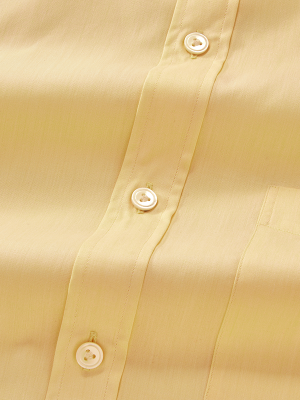 Chambrey Yellow Solid Half Sleeve Classic Fit Classic Formal Cotton Shirt