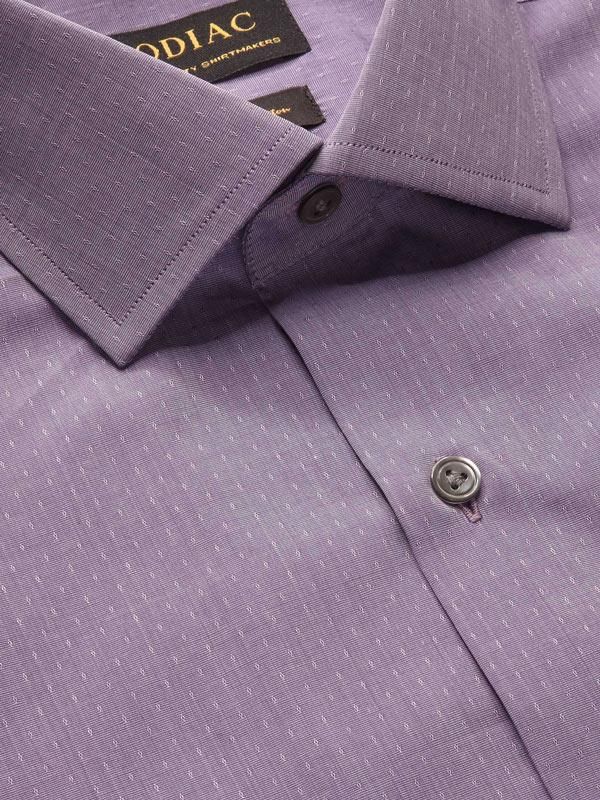 Chianti Lilac Solid Full sleeve single cuff Tailored Fit Semi Formal Dark Cotton Shirt