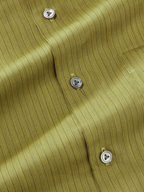Chianti Green Striped Full Sleeve Single Cuff Tailored Fit Semi Formal Dark Cotton Shirt