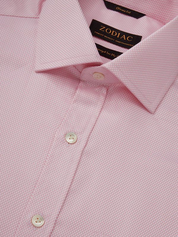 Cione Pink Check Full Sleeve Double Cuff Classic Fit Classic Formal Cotton Shirt