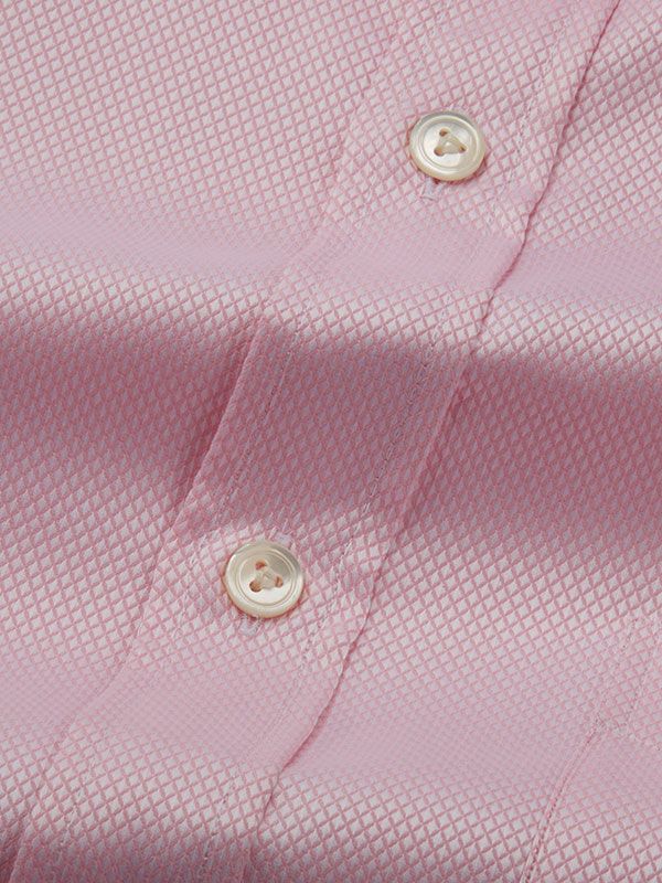 Cione Pink Check Full Sleeve Double Cuff Classic Fit Classic Formal Cotton Shirt