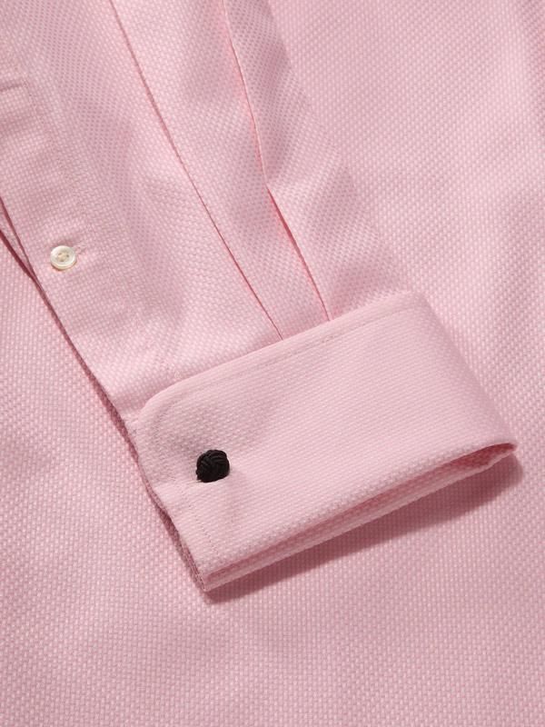 Cione Pink Solid Full sleeve double cuff Tailored Fit Classic Formal Cotton Shirt