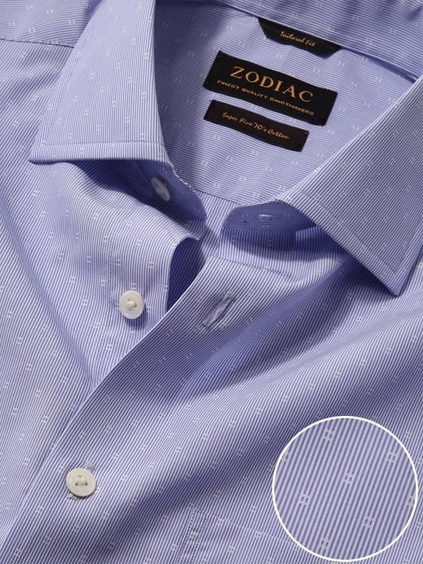 Buy Cricoli Blue Cotton Tailored Fit Formal Striped Shirt | Zodiac