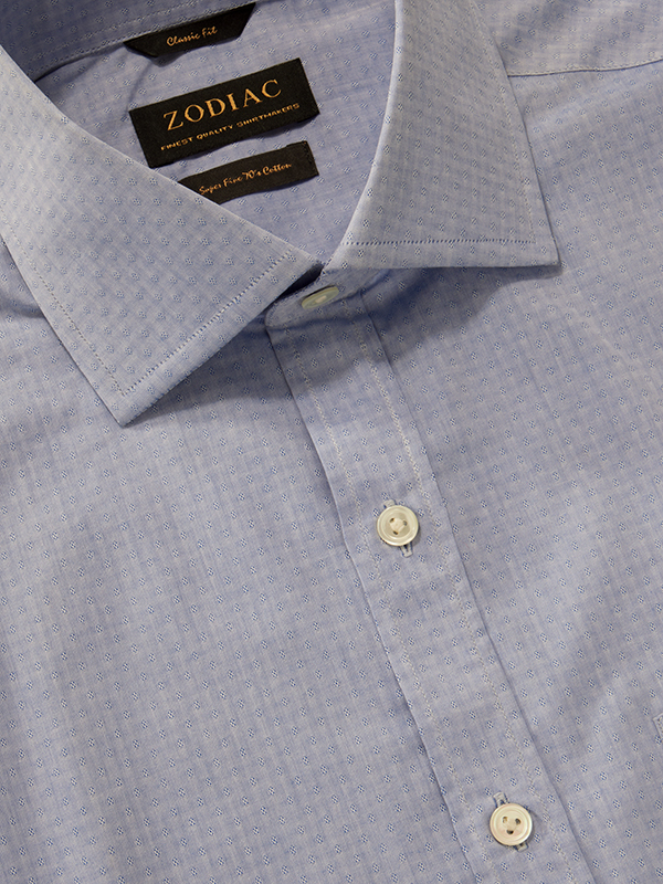 Cricoli Blue Solid Full Sleeve Single Cuff Classic Fit Classic Formal Cotton Shirt