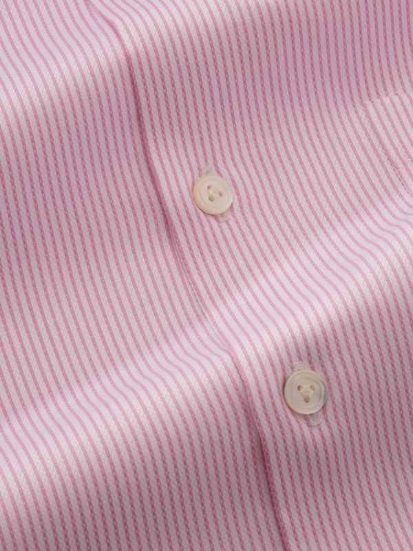 Da Vinci Pink Striped Full sleeve single cuff Tailored Fit Classic Formal Cotton Shirt