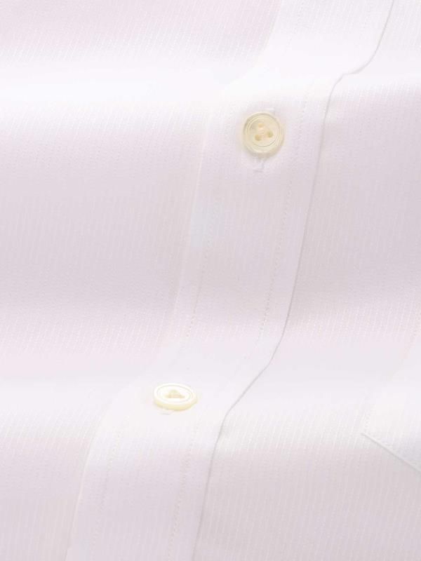 Da Vinci White Solid Full sleeve double cuff Classic Fit Classic Formal Cotton Shirt