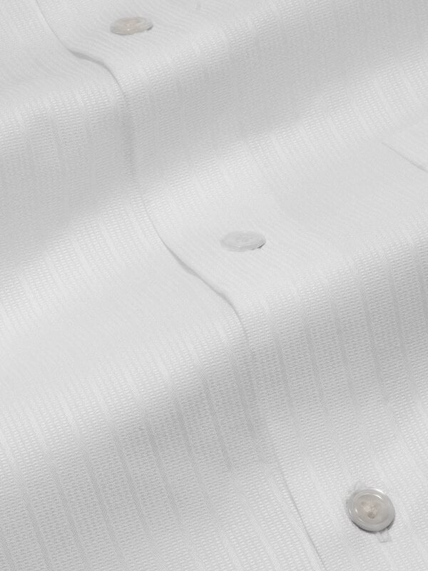 Zodiac Da Vinci White Striped Full Sleeve Single Cuff Tailored Fit Classic Formal Cotton Shirt