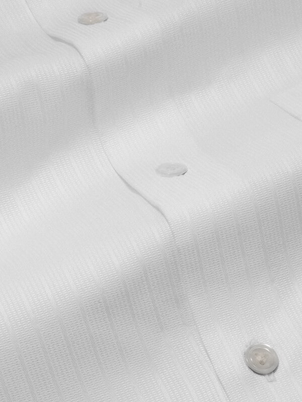 Da Vinci White Striped Full sleeve single cuff Tailored Fit Classic Formal Cotton Shirt