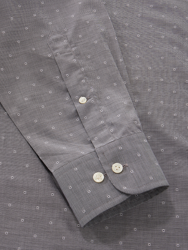 Dorzano Dark Grey Solid Full Sleeve Single Cuff Classic Fit Classic Formal Cotton Shirt