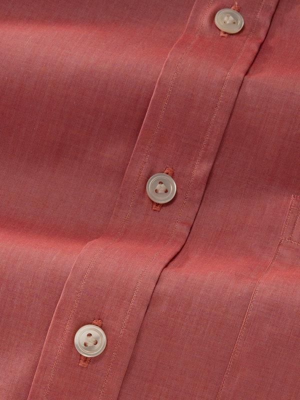Fil A Fil Red Solid Full sleeve single cuff Classic Fit Semi Formal Dark Cotton Evening Shirt