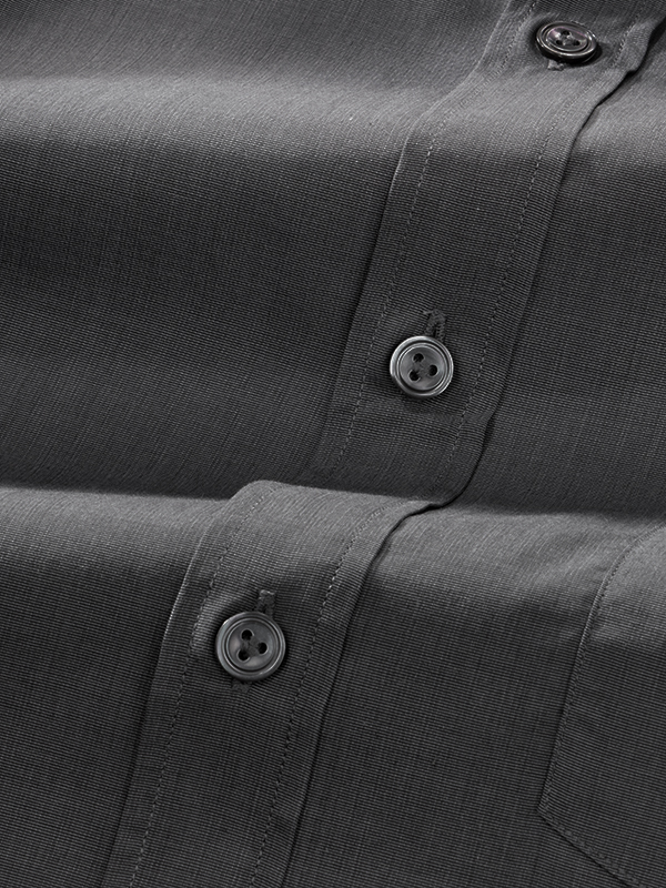 Fil A Fil Black Solid Full Sleeve Single Cuff Classic Fit Semi Formal Dark Cotton Shirt