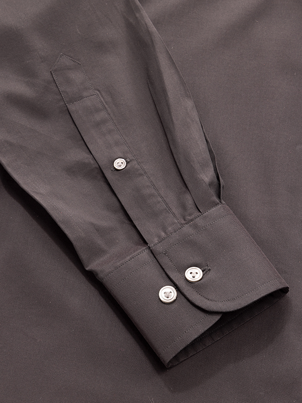 Fine Twill Black Solid Full Sleeve Single Cuff Classic Fit Classic Formal Cotton Shirt