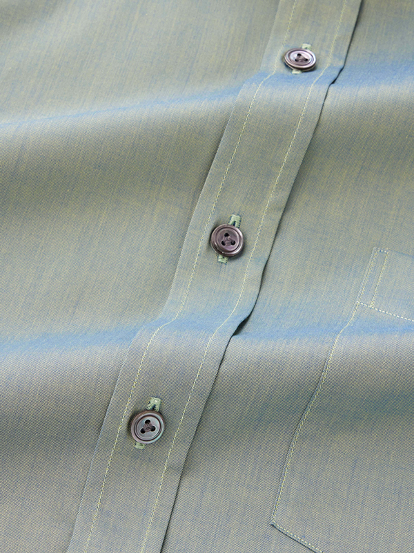 Fine Twill Green Solid Full Sleeve Single Cuff Classic Fit Semi Formal Cotton Shirt