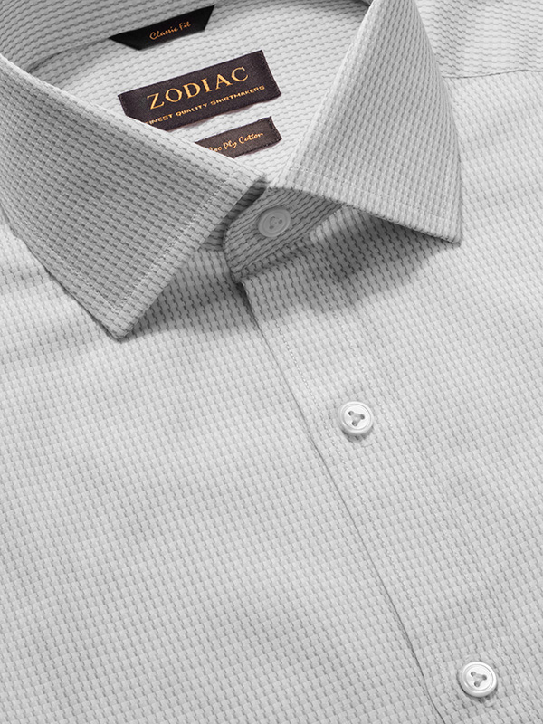 Giotto Light Grey Solid Full Sleeve Double Cuff Classic Fit Classic Formal Cotton Shirt