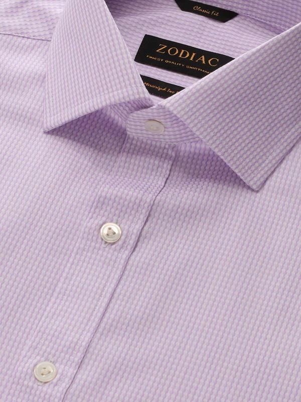 Giotto Lilac Solid Full sleeve single cuff Classic Fit Classic Formal Cotton Shirt