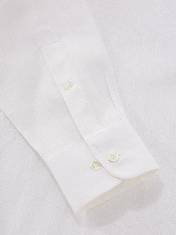 Buy Positano White Solid Full Sleeve Single Cuff Classic Fit Semi ...