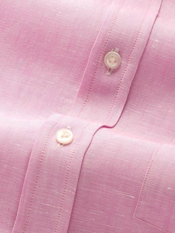 Buy Positano Pink Linen Classic Fit Casual Solid Shirt | Zodiac