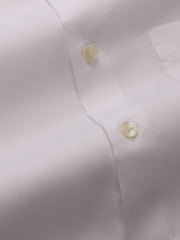 Luxury White Solid Full sleeve single cuff Tailored Fit Classic Formal Cotton Shirt