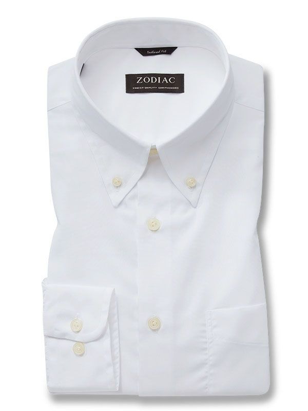 Luxury White Solid Full Sleeve Single Cuff Tailored Fit Classic Formal Cotton Shirt