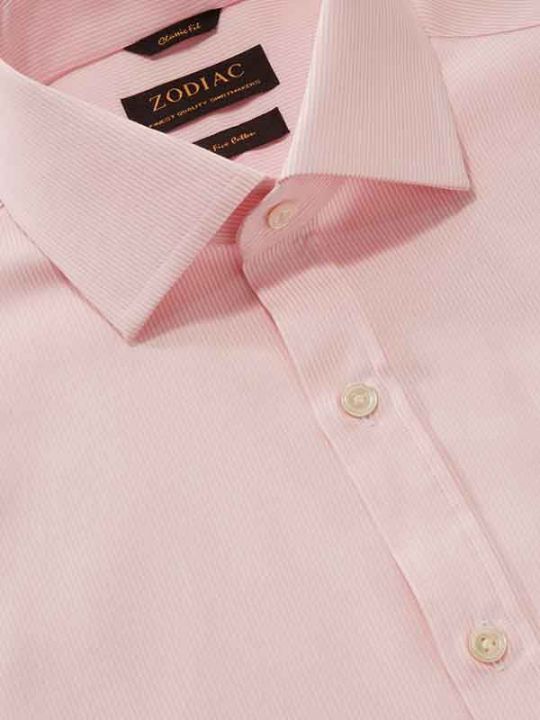 Marchetti Pink Striped Full Sleeve Single Cuff Classic Fit Classic Formal Cotton Shirt