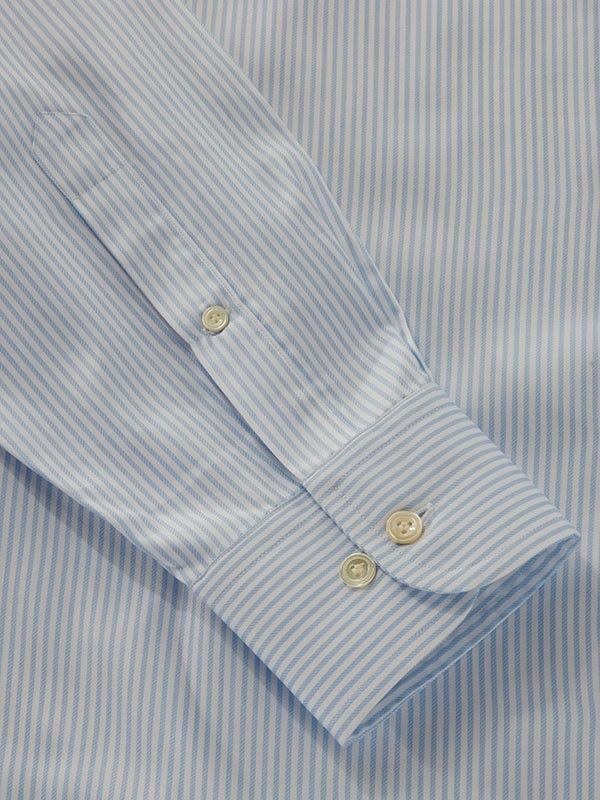 Marchetti Sky Striped Full Sleeve Single Cuff Classic Fit Classic Formal Cotton Shirt