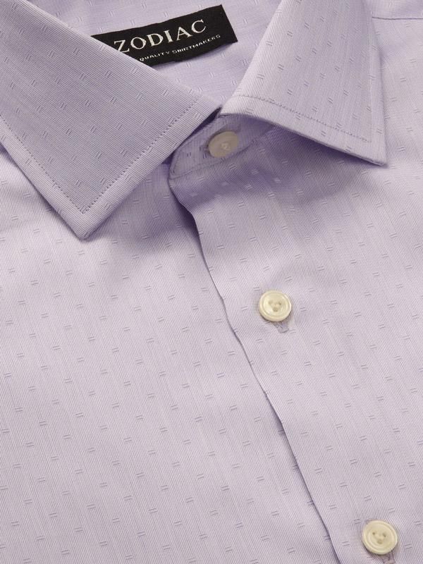 Marchetti Lilac Solid Full sleeve single cuff Tailored Fit Classic Formal Cotton Shirt