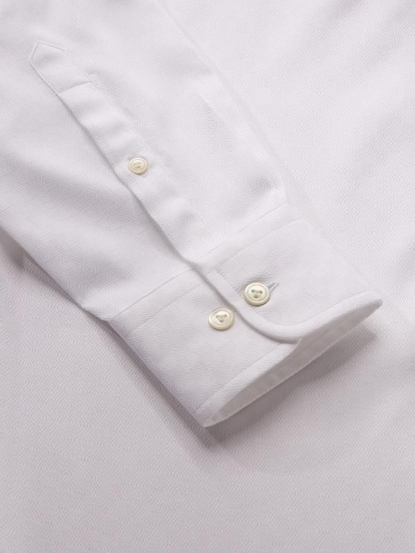 Matera White Solid Full sleeve single cuff Tailored Fit Classic Formal Cotton Shirt