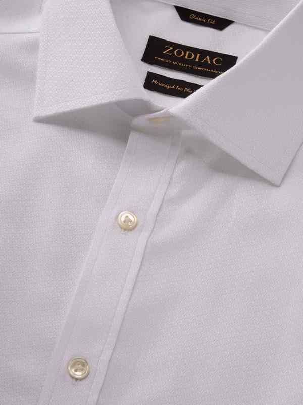 Matera White Solid Full sleeve double cuff Classic Fit Classic Formal Cotton Shirt