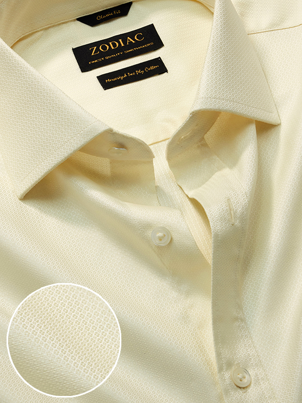 Matera Cream Solid Half Sleeve Classic Fit Classic Formal Cotton Shirt