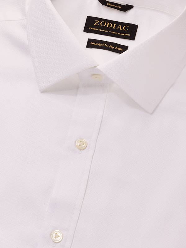Matera White Solid Half Sleeve Classic Fit Classic Formal Cotton Shirt