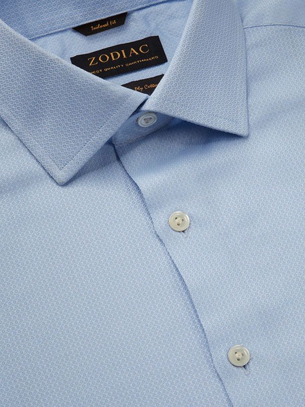 Matera Sky Solid Full Sleeve Single Cuff Tailored Fit Classic Formal Cotton Shirt