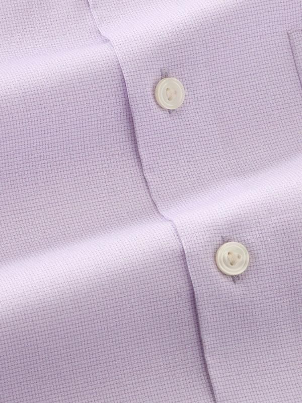 Mazzaro Lilac Check Full sleeve single cuff Tailored Fit Classic Formal Cotton Shirt