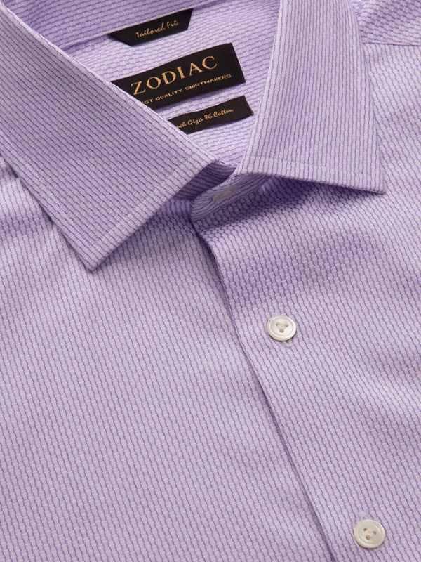 Montefalco Lilac Solid Full sleeve single cuff Tailored Fit Classic Formal Cotton Shirt