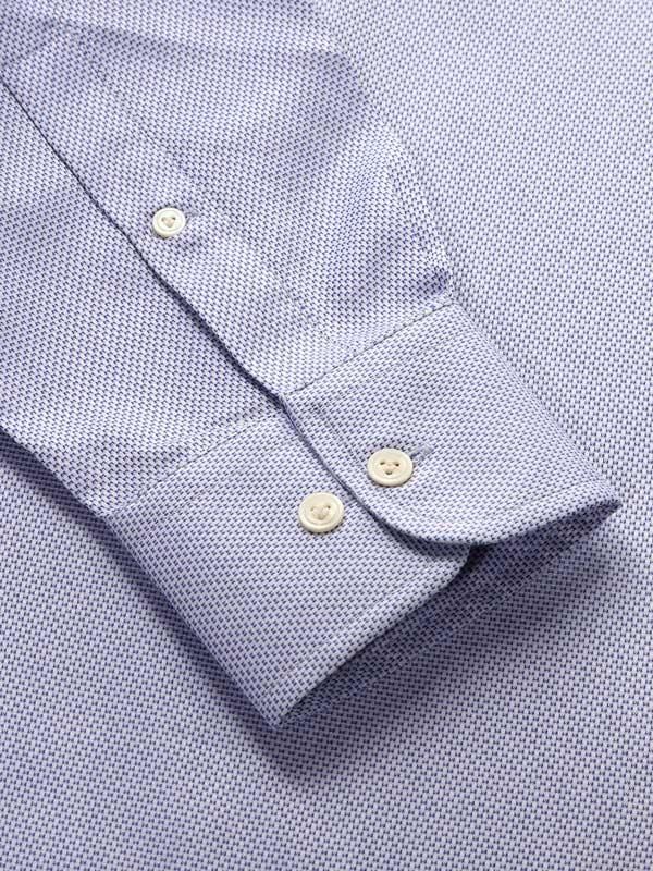 Monteverdi Blue Solid Full sleeve single cuff Classic Fit Classic Formal Cotton Shirt